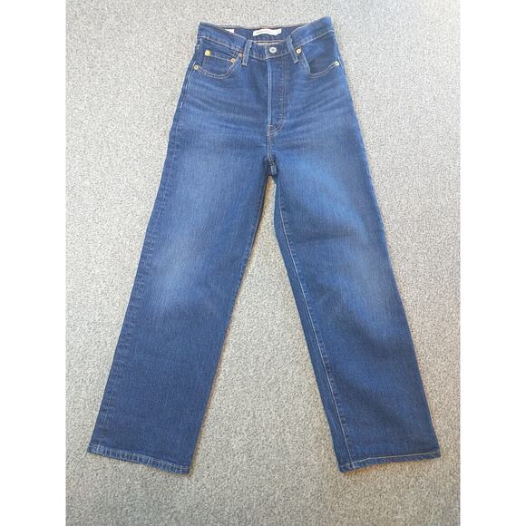 Levi's Denim - Levis Premium Ribcage Straight Ankle Button Fly Jeans Womens Tag 26 Measures 24
